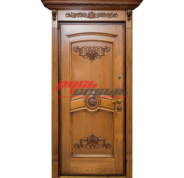 элитная металлическая дверь c отделкой массивом дерева